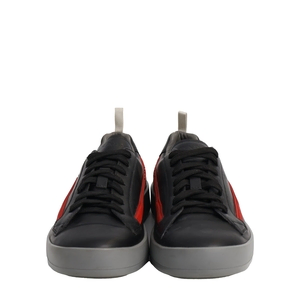 Leather Sneakers Black/Red, view 3