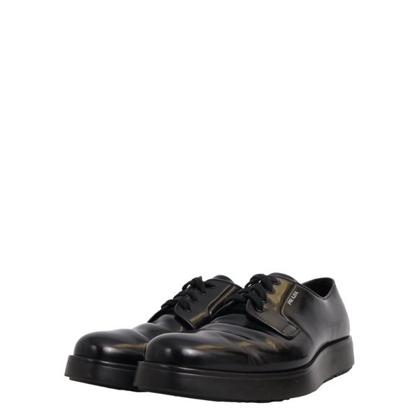 Leather Lace Up Derby Shoes Black