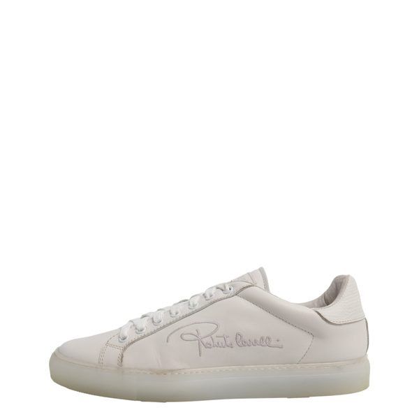 Leather Logo Sneakers White
