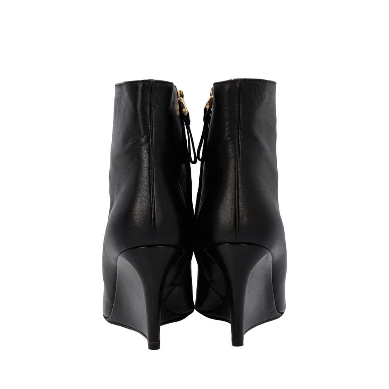SERGIO ROSSI Leather Wedge Ankle Boots Black | Luxity