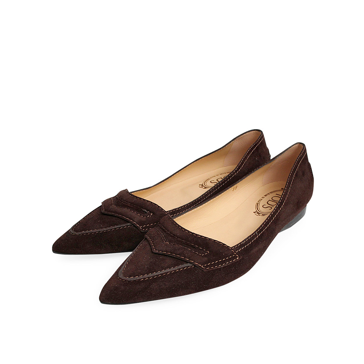 Tods Suede Brown Flat Shoes - NWT TOD main image 3