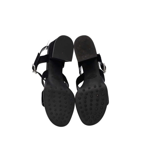 Suede Strappy Sandals Black