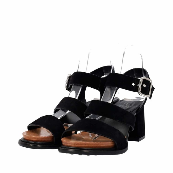 Suede Strappy Sandals Black
