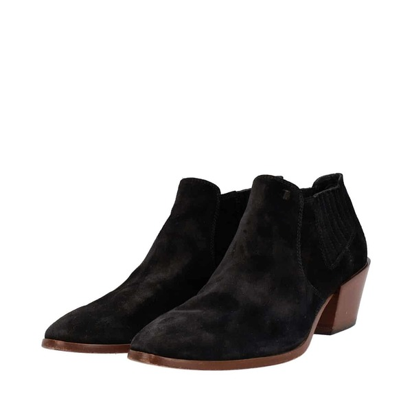 Suede Ankle Booties Black