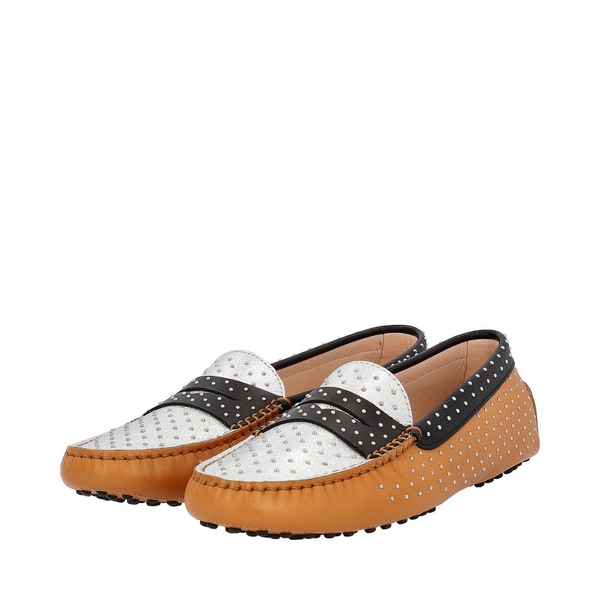 Leather Micro Borchie Gommini Loafers Multicolour