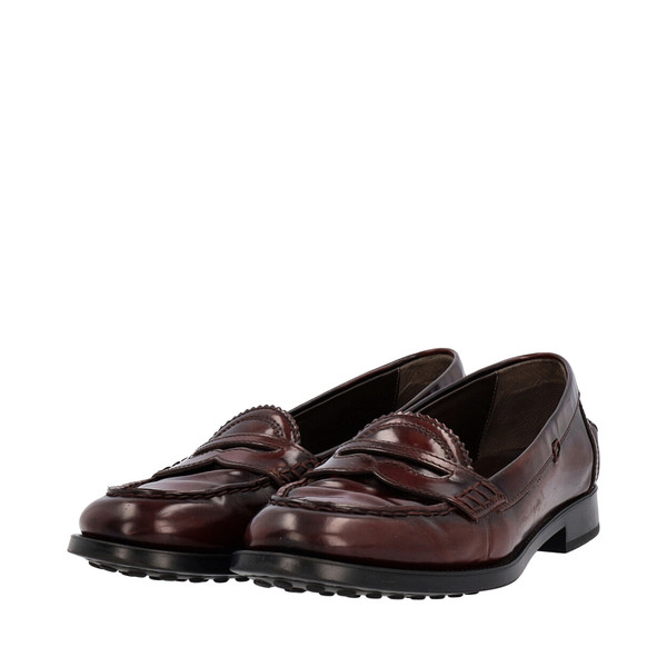 Leather Penny Loafers Burgundy
