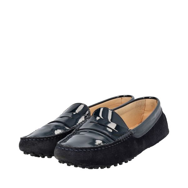 Suede/Patent Gommino Driving Loafers Navy