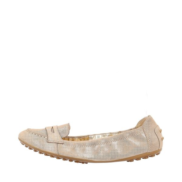 Satin Ballerina Flats Gold