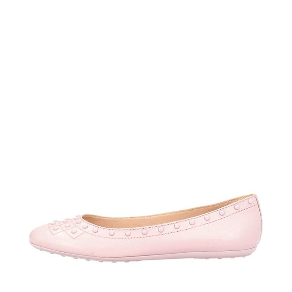 Leather Studded Ballerina Flats Lilac