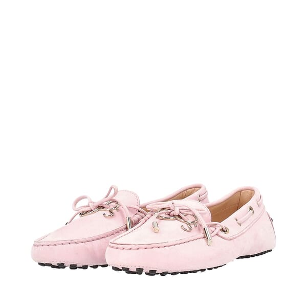 Suede Logo Gommino Driving Loafers Lilac