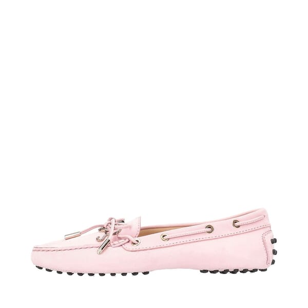 Suede Logo Gommino Driving Loafers Lilac