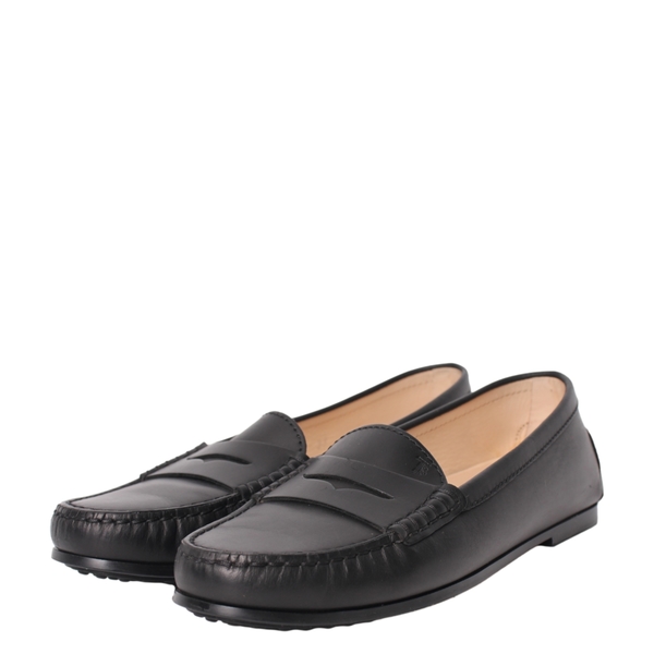 Leather Penny Loafers Black