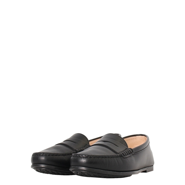 Leather Penny Loafers Black
