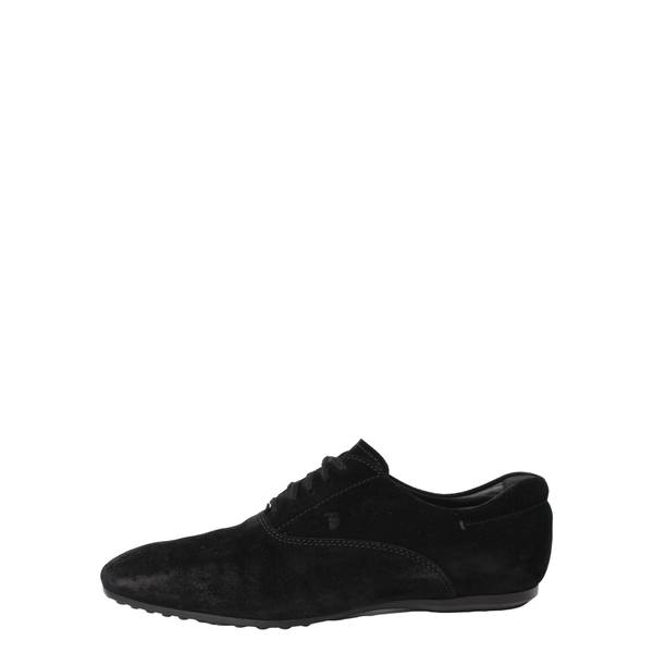Suede Lace Up Gommino Loafers Black