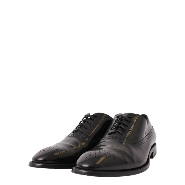 Leather Lace Up Oxford Shoes Black