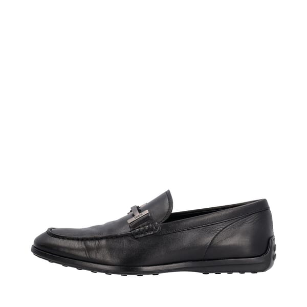 Leather T-Bar Loafers Black