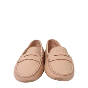 Leather Gommino Penny Loafers Beige, view 3