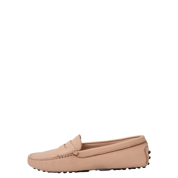Leather Gommino Penny Loafers Beige