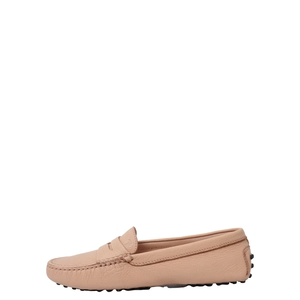 Leather Gommino Penny Loafers Beige, view 2