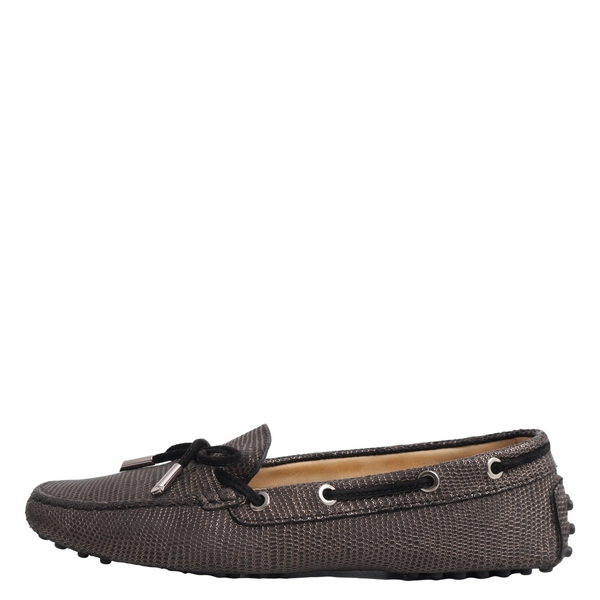 Lizard Gommino Driving Loafers Black/Gold