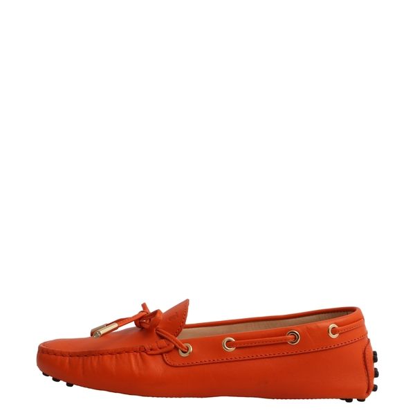 Leather Gommino Driving Loafers Orange