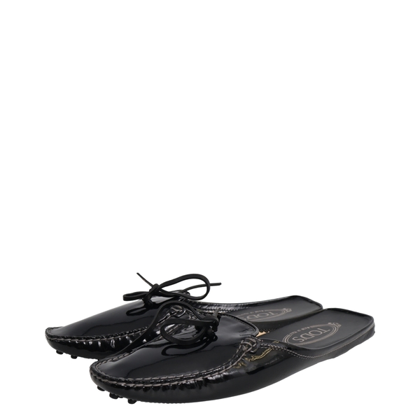 Patent Leather Gommino Mules Black