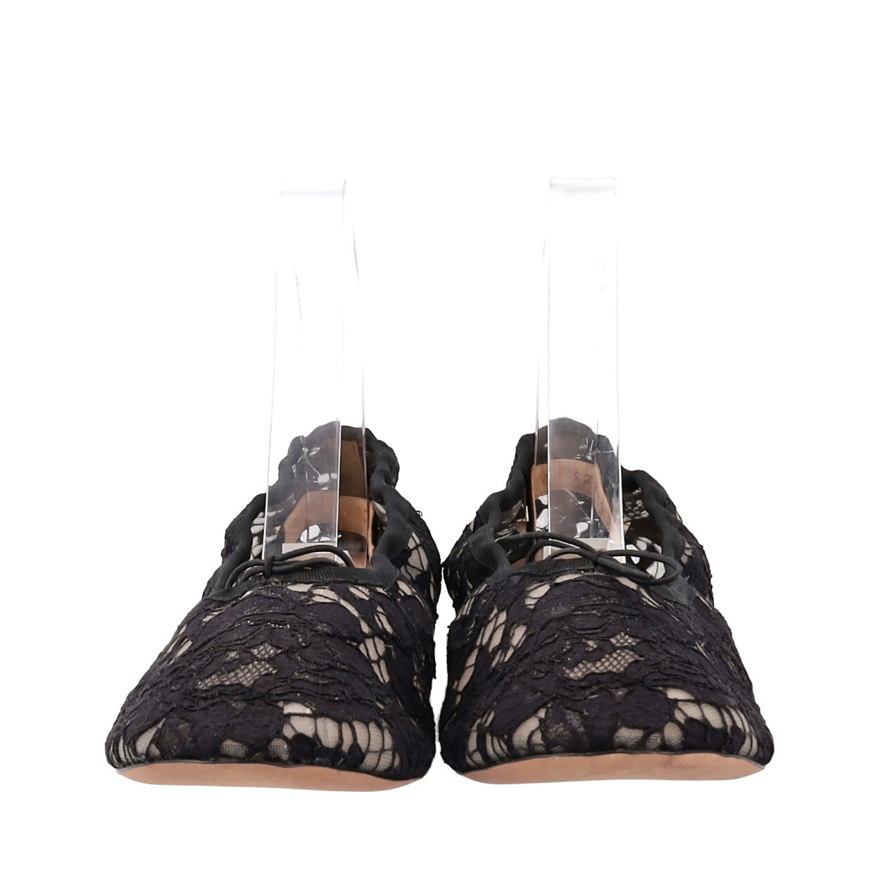 VALENTINO Lace Ballerina Flats Black | Luxity