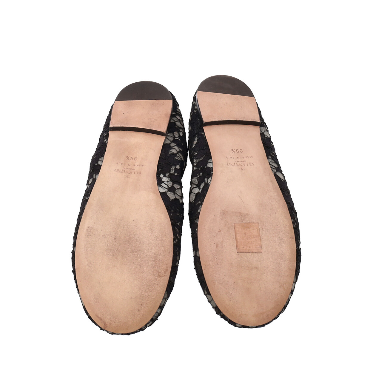 VALENTINO Lace Ballerina Flats Black | Luxity