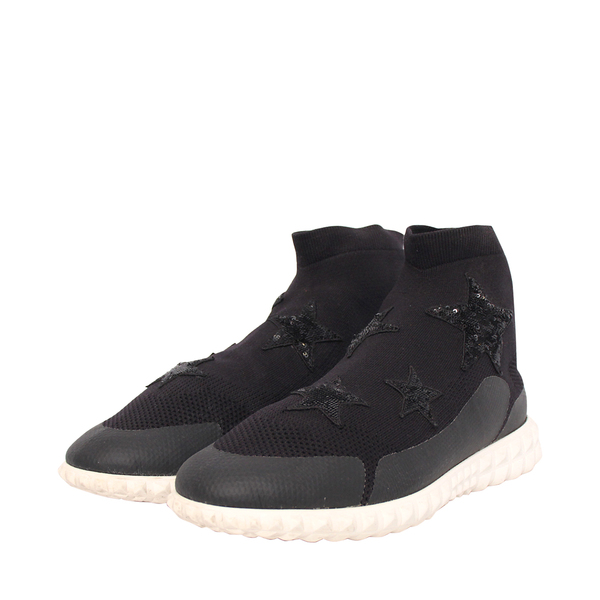 Knit Sequin Embellished Sock Sneakers Black