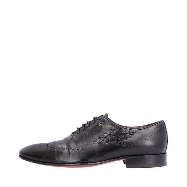 Leather Lace Up Derby Shoes Black