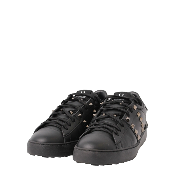 Leather Rockstud Untitled Sneakers Black