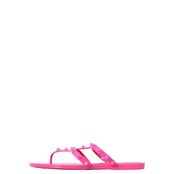 Rubber Rockstud Thong Slide Sandals Pink