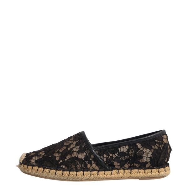 Lace Espadrilles Black