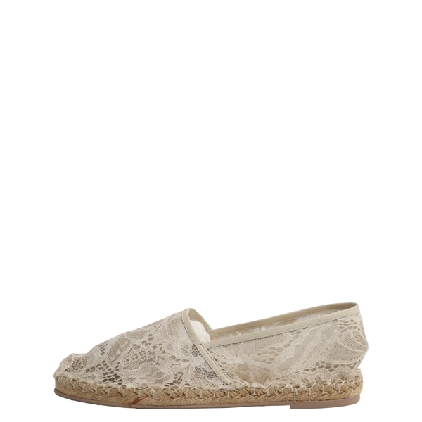Lace Espadrilles Beige