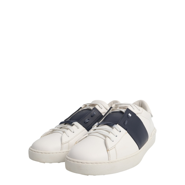 Leather Open Sneakers White/Navy