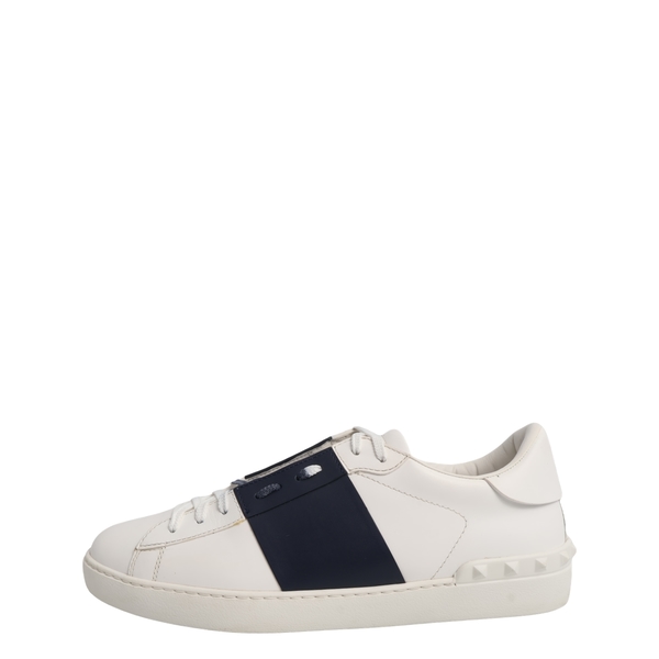 Leather Open Sneakers White/Navy