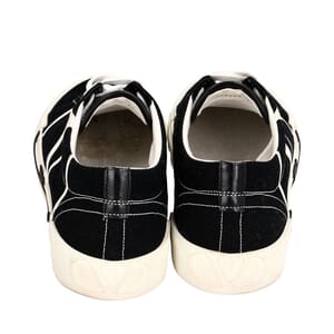 Canvas/Suede Printed V-Logo Sneakers Black, view 6