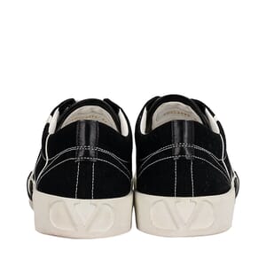 Canvas/Suede Printed V-Logo Sneakers Black, view 4