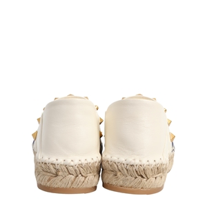 Leather Embroidered County Espadrilles White, view 4