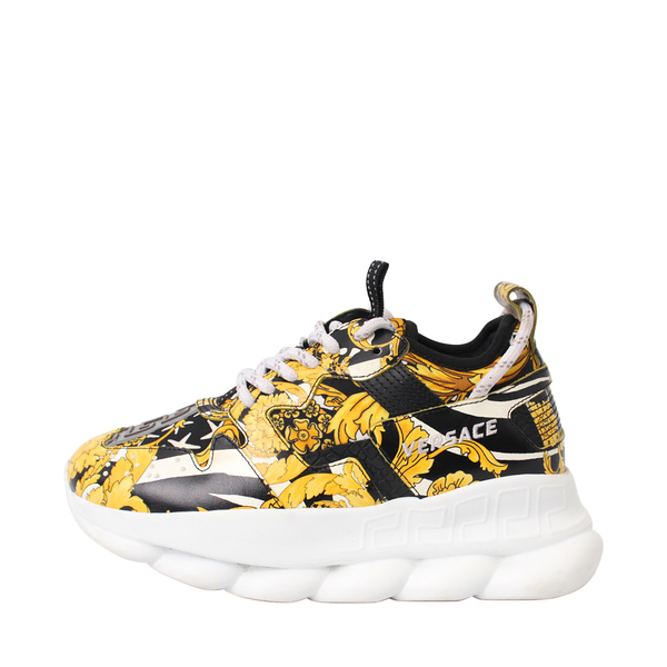Leather Barocco Chain Reaction Sneakers Yellow/Black