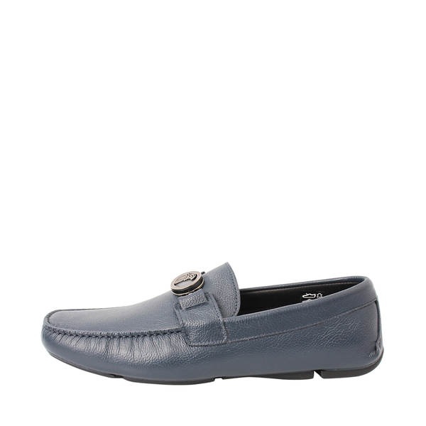Leather Slip-On Loafers Blue