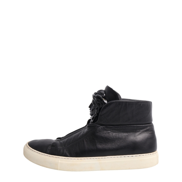 Leather Palazzo High Top Sneakers Black