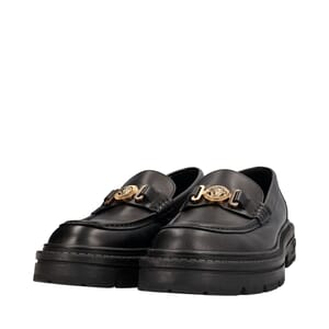 Leather Medusa Loafers Black