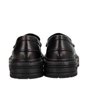 Leather Medusa Loafers Black, view 4