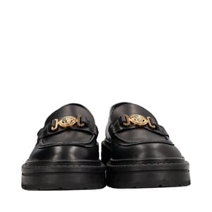 Leather Medusa Loafers Black, view 3