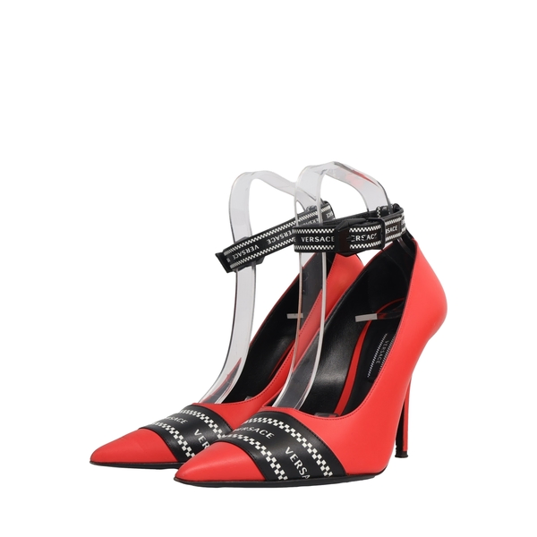 Leather Logo Pumps Orange/Red