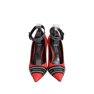 Leather Logo Pumps Orange/Red, view 3