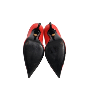 Leather Logo Pumps Orange/Red, view 5