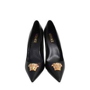 Leather Medusa Pumps Black, view 3