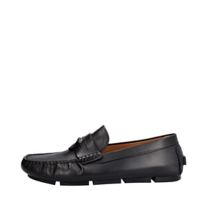 Leather Medusa Loafers Black, view 2